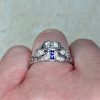 Natural French Cut Sapphire Accented Antique Art Deco Ring 14348-F3
