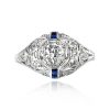 0.45ct Old European Diamond Sapphire Ring - Tavira Ring 14348 TV