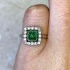 0.75ct Sugarloaf Cut Natural Emerald And Diamond Halo Gemstone Ring 14366-F2 (1) (1)