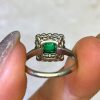 Open Work Under Gallery Platinum Mounting Diamond And Emerald Ring 14366-F5