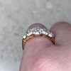 Five Old European Cut Diamond Half Bezel Set Platinum Mounting Engagement Ring 14370-F3