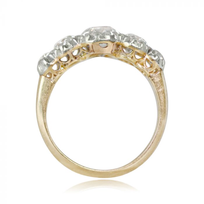 Platinum on 18k Yellow Gold Ring Primrose Ring Side View