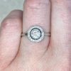 0.50ct Old European Cut Diamond Bezel Set Halo Engagement Ring