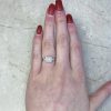 Antique Art Deco Engagement Ring Platinum Mounting Box Prong Setting 14374-F1