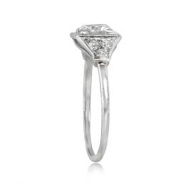 Antique French Diamond Platinum Engagement Ring - Edison Ring 14374 TSV