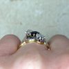 Three Stone Prong Set Sapphire And Diamond Edwardian Era Ring Circa 1900 14435 F3