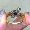 Platinum On 18k Yellow Gold Mounting Three Stone Ring Circa 1900 14435 F6