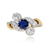 Sapphire and Diamond Ring Clovelly Row Ring Top View