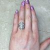 Elongated Antique Three Bezel Set Diamond Cocktail Ring 14436-F1