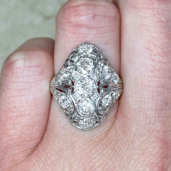 0.58ct TDW Bezel Old European Cut Diamond Antique Ring 14436-F2