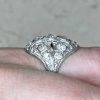 Hand Crafted Platinum Mounting Antique Diamond Cocktail Ring 14436-F4