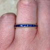 0.94ct French Cut Sapphire 18k Yellow Gold Half Eternity Band 14457-F2