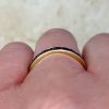 18k Yellow Gold Mounting French Cut Sapphire Wedding Band 14457-F3