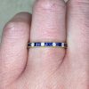 Alternating Sapphire And Diamond Gemstone Half Eternity Band 14459- F2