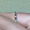 0.34ct Sapphire And 0.16ct Diamond Alternating 18k Yellow Gold Wedding Band 14459-F4