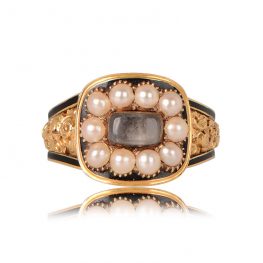 Pearl Cluster Antique Gold Ring. Aberdare Ring