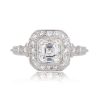 New York Asscher Cut Diamond Engagement Ring in Platinum