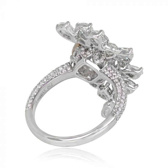 Fancy Colored Diamond Halo Engagement Ring - Syosset Ring VMK14 BK