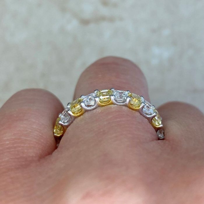 White Gold And Yellow Gold Mounting 3.60ct Diamond Weight Eternity Band VMK60 F3
