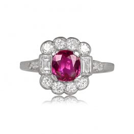 1.30ct Ruby and Diamond Floral Ring - Enola Ring