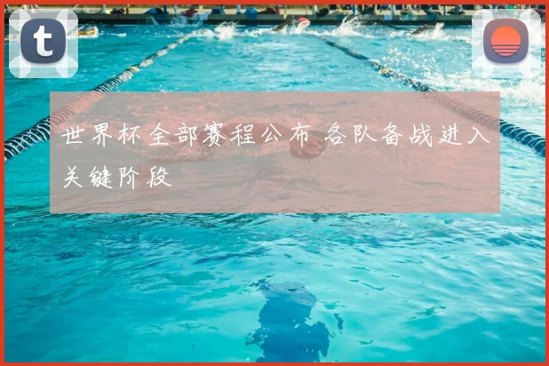 世界杯全部赛程公布 各队备战进入关键阶段