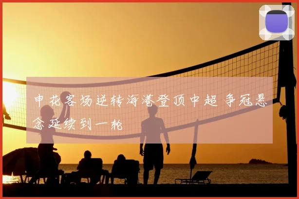 申花客场逆转海港登顶中超 争冠悬念延续到一轮